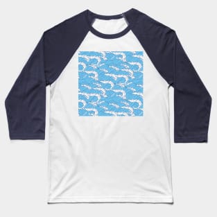 The Great Wave of Kanagawa. Blue Wave Patterns Baseball T-Shirt